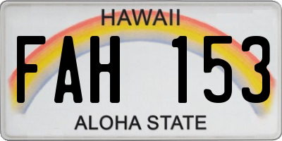 HI license plate FAH153