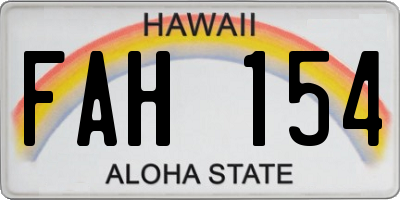 HI license plate FAH154