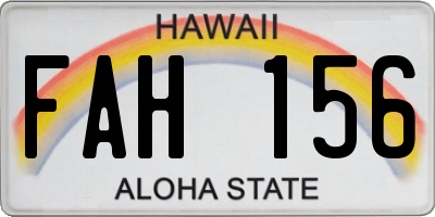 HI license plate FAH156