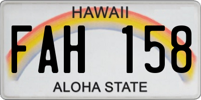 HI license plate FAH158
