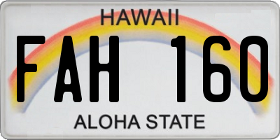 HI license plate FAH160