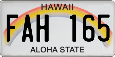 HI license plate FAH165
