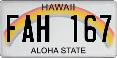 HI license plate FAH167