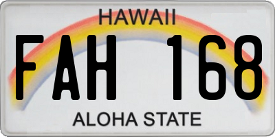 HI license plate FAH168