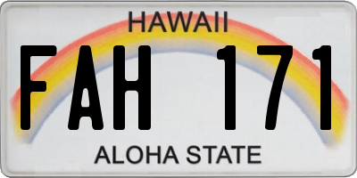 HI license plate FAH171