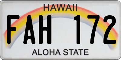 HI license plate FAH172