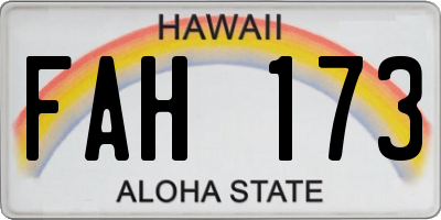 HI license plate FAH173