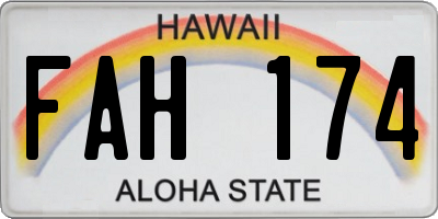 HI license plate FAH174
