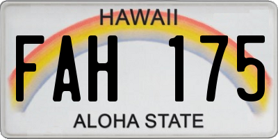 HI license plate FAH175
