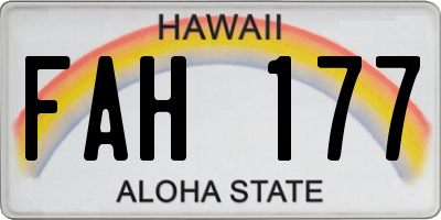 HI license plate FAH177