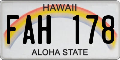 HI license plate FAH178