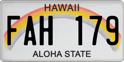 HI license plate FAH179