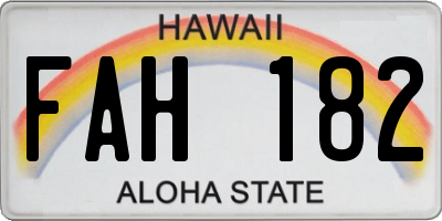 HI license plate FAH182