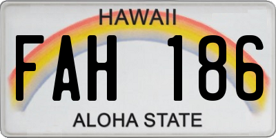 HI license plate FAH186