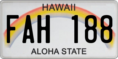 HI license plate FAH188
