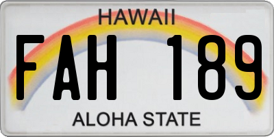 HI license plate FAH189
