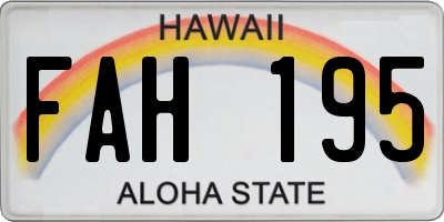 HI license plate FAH195
