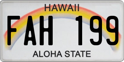HI license plate FAH199