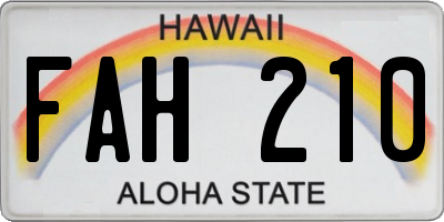 HI license plate FAH210