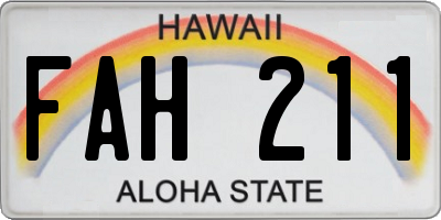 HI license plate FAH211