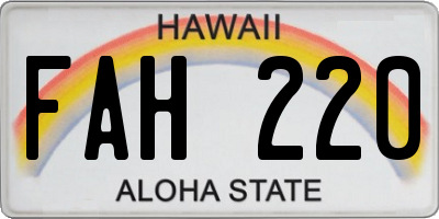 HI license plate FAH220