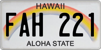 HI license plate FAH221