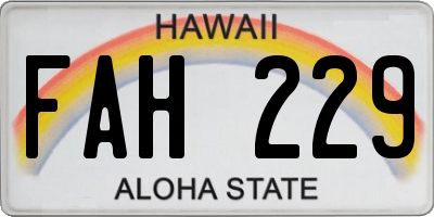 HI license plate FAH229
