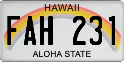 HI license plate FAH231