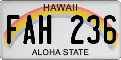 HI license plate FAH236