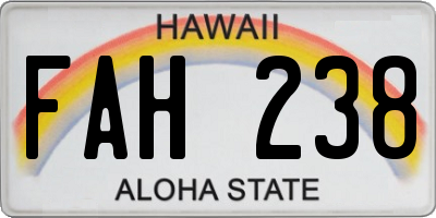 HI license plate FAH238