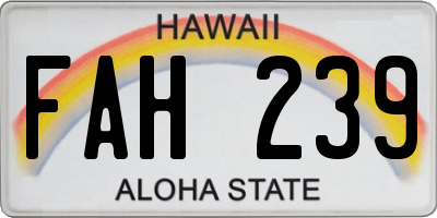 HI license plate FAH239