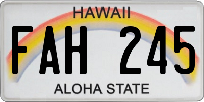 HI license plate FAH245