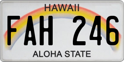 HI license plate FAH246