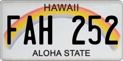 HI license plate FAH252