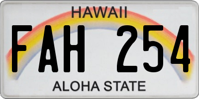 HI license plate FAH254