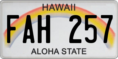 HI license plate FAH257