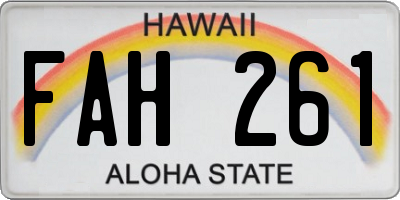 HI license plate FAH261