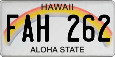 HI license plate FAH262