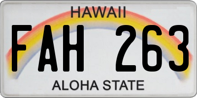 HI license plate FAH263