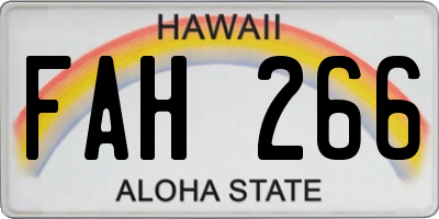 HI license plate FAH266
