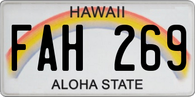 HI license plate FAH269