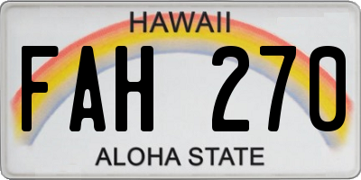 HI license plate FAH270