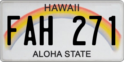 HI license plate FAH271