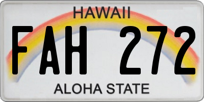 HI license plate FAH272