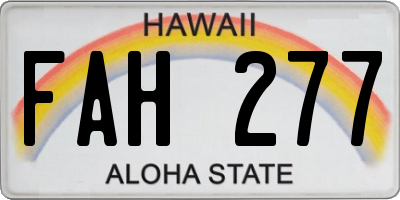 HI license plate FAH277