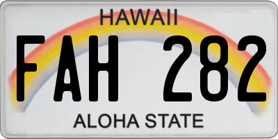 HI license plate FAH282
