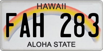 HI license plate FAH283