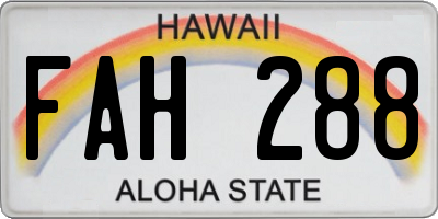 HI license plate FAH288