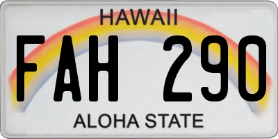 HI license plate FAH290
