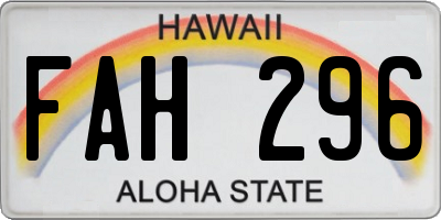 HI license plate FAH296